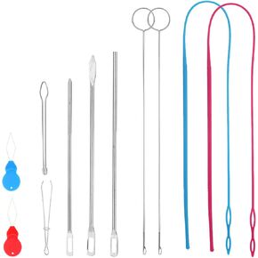 11 PCS Threader Threader Tool ، حلقة Turner Sewing Tool ، الخيط المعدني للخياطة ، ملاقط معدني حلقة Turner Hooks ， مستلزمات الخياطة أدوات الخياطة للسترات للسترات المعاطف المعاطف