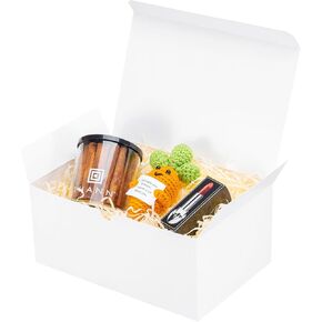 Unicopak 6 Pack 9x6x4 صناديق الهدايا صناديق هدايا بيضاء مع أغطية للهدايا صناديق بيضاء كبيرة للهدايا