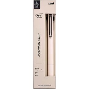 Uni Jetstream Prime 3-Color Ballpoint Pen, 0.5mm Oil-Based Ink (Black, Red, Blue), Metal Barrel, Beige, SXE3350005.45