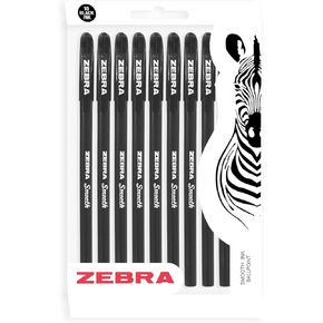 Zebra Doodler'z stick gel ploint pen - 1.0mm - براميل سوداء وحبر أسود - حزمة 10