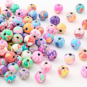 Dahi 200pcs حبات الطين مستديرة زهرة 8 ملم حبات أكريليك حرفة الحرف لصنع المجوهرات سوار قلادة DIY (8x8mm)