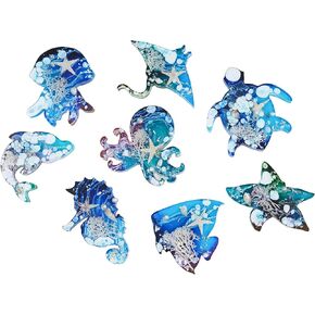 Animal Resin Molds, 8 Land Animal Silicone Molds for Epoxy Resin Casting, Pendants, Key Hangings, Ornaments