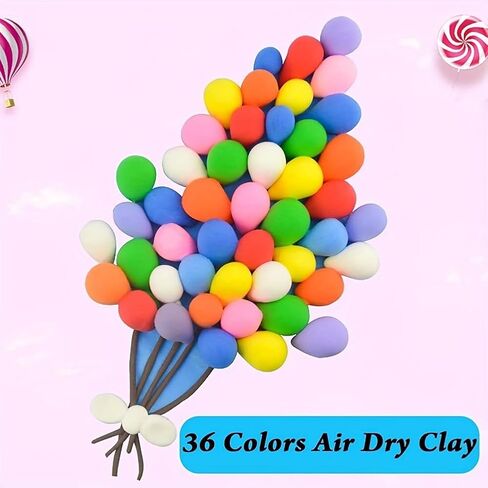 Air Dry Clay 36 Colors, Soft & Ultra Light, Modeling Clay for Students with Accessories, Tools and Tutorials Or Arts and Crafts, Gifts (Color : Pink) in Saudi Arabia