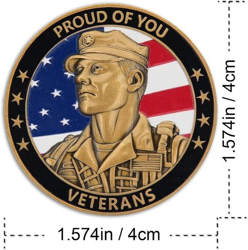 Female Veteran Commemorative Coin - Proud of You Military Challenge Coin for Honoring Women Veterans with Eagle & Soldier Design (Single Coin) in Kuwait