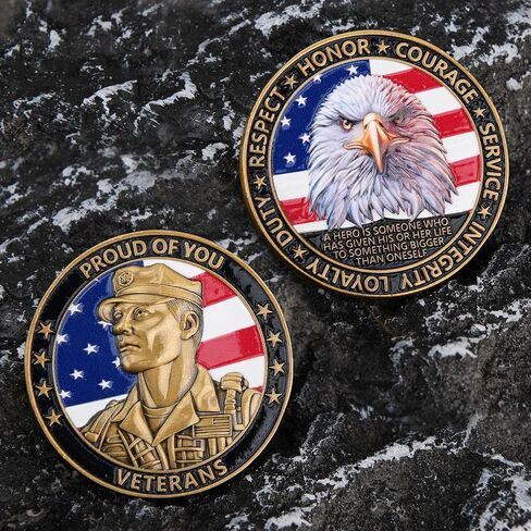 Female Veteran Commemorative Coin - Proud of You Military Challenge Coin for Honoring Women Veterans with Eagle & Soldier Design (Single Coin) in Kuwait