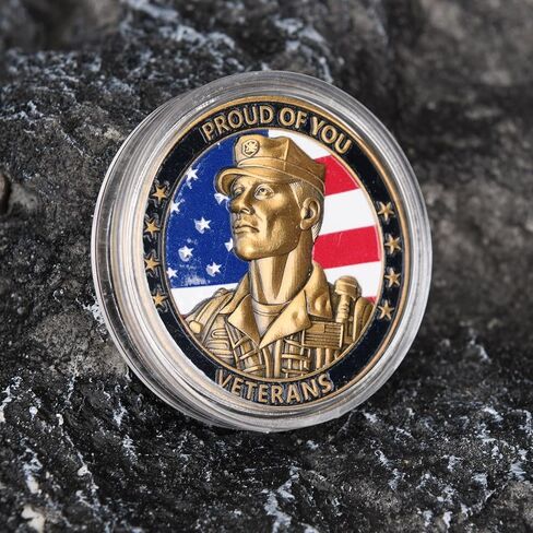 Female Veteran Commemorative Coin - Proud of You Military Challenge Coin for Honoring Women Veterans with Eagle & Soldier Design (Single Coin) in Kuwait