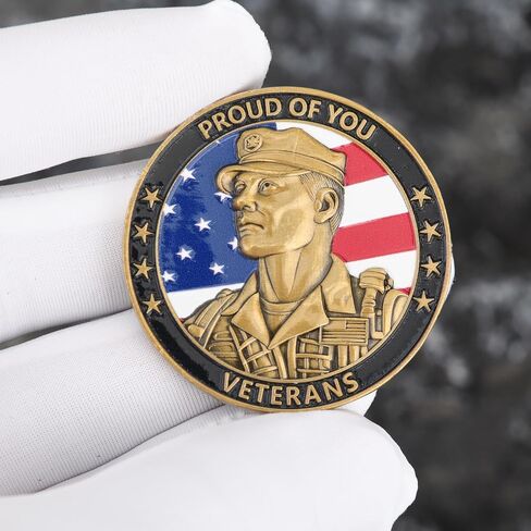 Female Veteran Commemorative Coin - Proud of You Military Challenge Coin for Honoring Women Veterans with Eagle & Soldier Design (Single Coin) in Kuwait