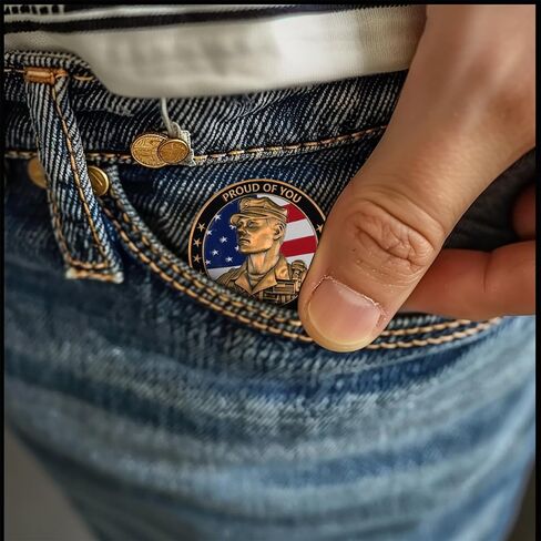 Female Veteran Commemorative Coin - Proud of You Military Challenge Coin for Honoring Women Veterans with Eagle & Soldier Design (Single Coin) in Kuwait