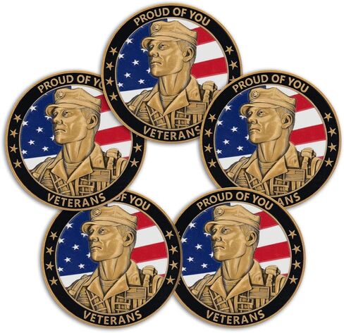 Female Veteran Commemorative Coin - Proud of You Military Challenge Coin for Honoring Women Veterans with Eagle & Soldier Design (Single Coin) in Kuwait