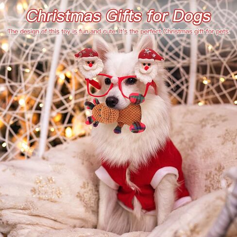 YUEPET Christmas Dog Squeaky Toys, Plush Dog Toys for Cleaning Teeth, Funny Reindeer Interactive Dog Toys Suitable for Puppies Small Medium Dogs in Kuwait