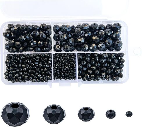 1000pcs Green Rondelle Crystal Glass Beads 2mm 4mm 6mm 8mm 10mm Mixed Sizes, Faceted Briolette Crystal Glass Spacer Beads for Jewelry Making with Container Box in Saudi Arabia