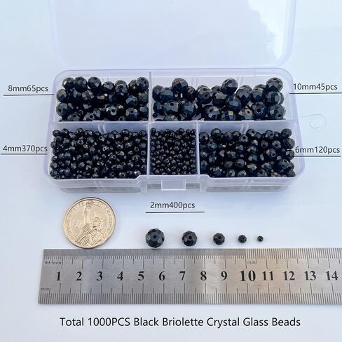1000pcs Green Rondelle Crystal Glass Beads 2mm 4mm 6mm 8mm 10mm Mixed Sizes, Faceted Briolette Crystal Glass Spacer Beads for Jewelry Making with Container Box in Saudi Arabia