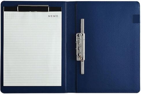 Leather Binder Double-Folded Double Clip Document Holder (Black) in Saudi Arabia