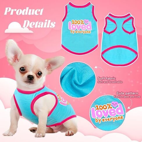 4 حزمة القمصان للكلاب الصغيرة الكلاب خفيفة الوزن قميص بلا أكمام Tshirt ملابس صغيرة الكلب ملابس جرو للحيوانات الأليفة للملابس للسلالات الصغيرة مثل تشيهواهواس يوركز in Kuwait