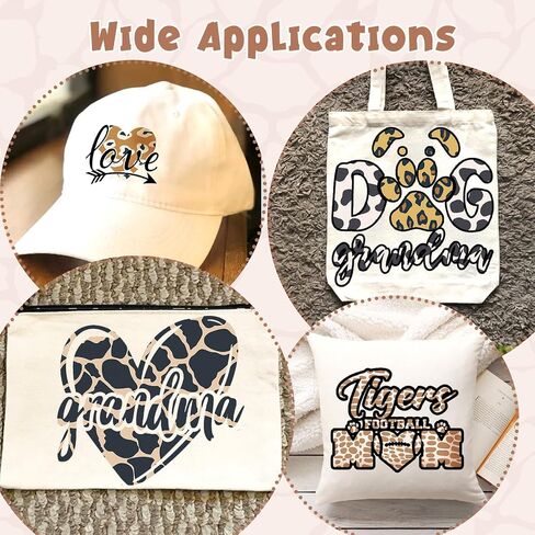 Tintnut Animal Printed HTV Heat Transfer Vinyl - 12 Sheets 12 x 10inches Cheetah Patterned Heat Transfer Vinyl Leopard Safari HTV Iron on Vinyl for T-Shirts Compatible with Cricut Or Silhoutte Cameo in Kuwait