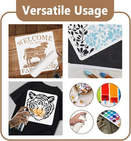Feathered Cow Skull Craft Stencil for Drawing 11.8 x 11.8 Inch Reusable Plastic Bull Skull Stencil for Painting on Wood Wall Fabric, DIY Home Decor Stencil in Saudi Arabia