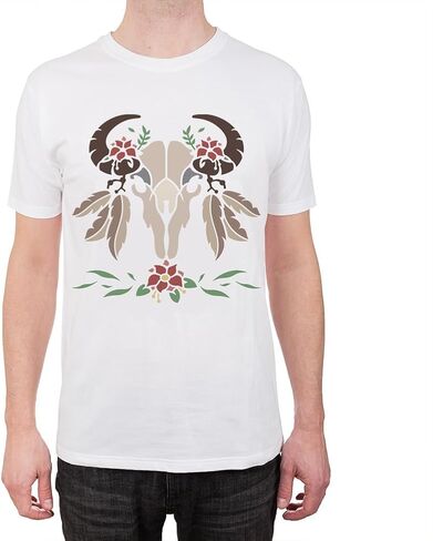 Feathered Cow Skull Craft Stencil for Drawing 11.8 x 11.8 Inch Reusable Plastic Bull Skull Stencil for Painting on Wood Wall Fabric, DIY Home Decor Stencil in Kuwait