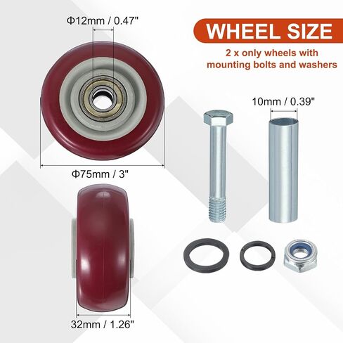 MECCANIXITY Push Cart Wheels Replacement Nylon Rolling Casters Wheel with Bore for Furniture Platform Trucks Shopping Cart in Saudi Arabia