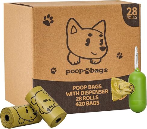 Dog Poop Bags With Dispenser, Strong and Leak-proof Waste Bags for Pets, Floral Scented, 270 Count (18 Packs of 15), 13 Inch x 9 Inch (Orange) in Saudi Arabia