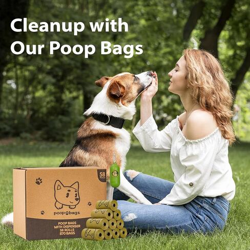 Dog Poop Bags With Dispenser, Strong and Leak-proof Waste Bags for Pets, Floral Scented, 270 Count (18 Packs of 15), 13 Inch x 9 Inch (Orange) in Saudi Arabia