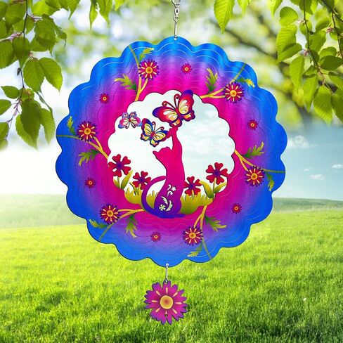 Dog Metal Wind Spinners, Dog Gifts for Women Mom Grandma Wife Men Dog Lovers, 12 inch Lage 3D Stainless Steel Hanging Wind Spinner for Outdoor Indoor Home Yard Art Garden Decorations in Saudi Arabia