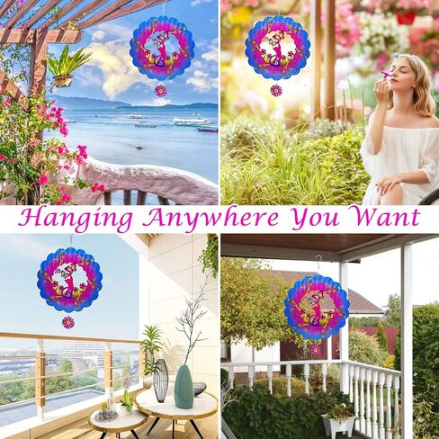 Dog Metal Wind Spinners, Dog Gifts for Women Mom Grandma Wife Men Dog Lovers, 12 inch Lage 3D Stainless Steel Hanging Wind Spinner for Outdoor Indoor Home Yard Art Garden Decorations in Saudi Arabia
