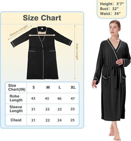 Catalonia Lightweight Womens Robes, Ladies Bathrobe Soft Long in Kuwait