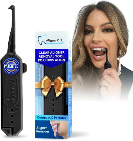 Stocking Stuffer|AlignerOff Aligner Removal Tool|Compatible with Invisalign, Removable Clear Braces, Retainers, Nightguard and Dentures|Retractible|Hygienic Personal Oral Accessory|Ortho Recommended in Kuwait