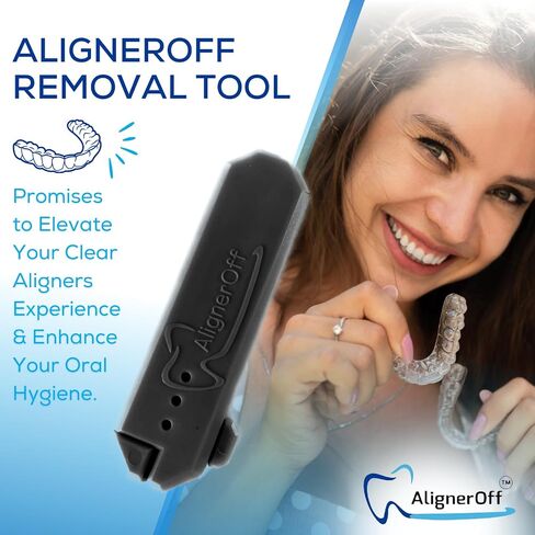 Stocking Stuffer|AlignerOff Aligner Removal Tool|Compatible with Invisalign, Removable Clear Braces, Retainers, Nightguard and Dentures|Retractible|Hygienic Personal Oral Accessory|Ortho Recommended in Kuwait