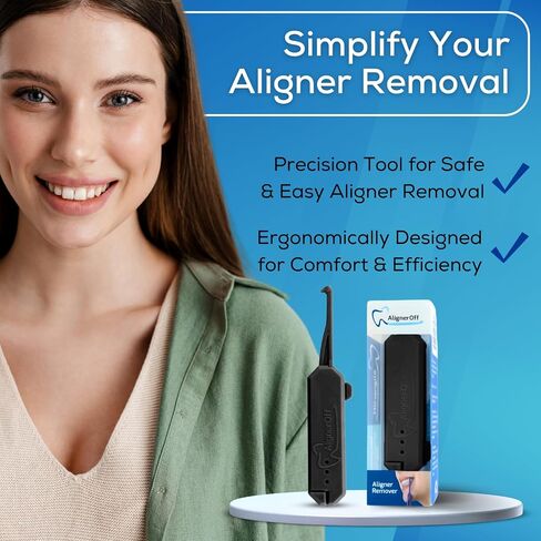 Stocking Stuffer|AlignerOff Aligner Removal Tool|Compatible with Invisalign, Removable Clear Braces, Retainers, Nightguard and Dentures|Retractible|Hygienic Personal Oral Accessory|Ortho Recommended in Kuwait