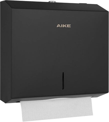 AIKE 200 ورقة متعددة الطيات من الفولاذ المقاوم للصدأ التجاري على الحائط، موزع مناشف ورقية مع قفل، سعة كبيرة مصقولة (حجم مطوي 10.6 بوصة × 3.9 بوصة أو أصغر) in Kuwait