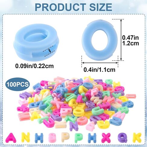 100 Pcs Colorful Alphabet Letter Beads, Bulk A-Z Resin Pendants, 3D Loose Letter Beads, Plastic Initial Charms for Jewelry Making, Key Chains, Crafts (Mixed Colors) in Kuwait