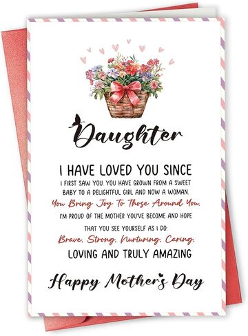 Poem Mother’s Day Card for Daughter, Funny Mother’s Day Card Gift from Parents, 1st Mother’s Day Card for Daughter, Daughter Mother’s Day Card, I'm Proud of the Mother You've Become in Saudi Arabia