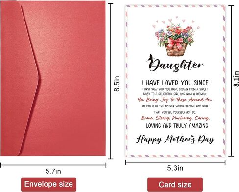 Poem Mother’s Day Card for Daughter, Funny Mother’s Day Card Gift from Parents, 1st Mother’s Day Card for Daughter, Daughter Mother’s Day Card, I'm Proud of the Mother You've Become in Saudi Arabia
