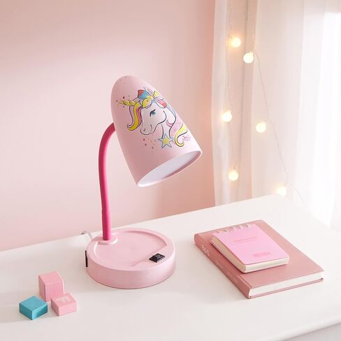 Idea Nuova Nickelodeon JoJo Siwa Bow Unicorn Star Switch Operated LED Task Table and Desk Lamp with Charging Outlet in Saudi Arabia