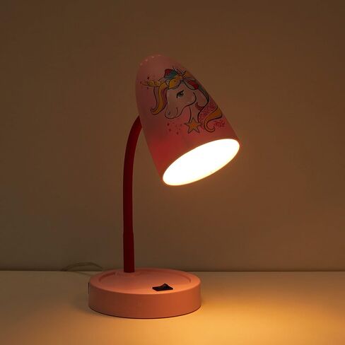 Idea Nuova Nickelodeon JoJo Siwa Bow Unicorn Star Switch Operated LED Task Table and Desk Lamp with Charging Outlet in Saudi Arabia