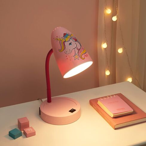 Idea Nuova Nickelodeon JoJo Siwa Bow Unicorn Star Switch Operated LED Task Table and Desk Lamp with Charging Outlet in Saudi Arabia