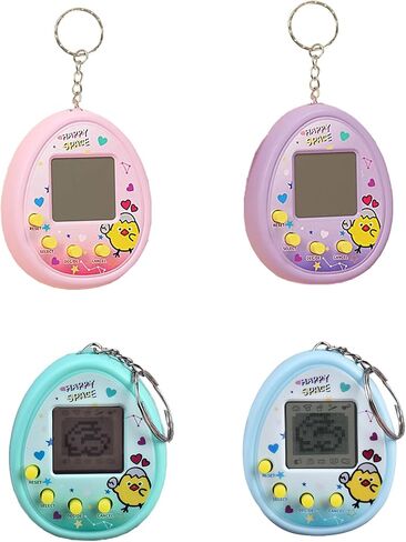 4 Pieces Virtual Electronic Digital Pets Keychains Nostalgic 168 Giga Pets in One Virtual Cyber Digital Nostalgic Handheld Electronic Toys for Kids Funny Play (Transparent Color Version) in Saudi Arabia