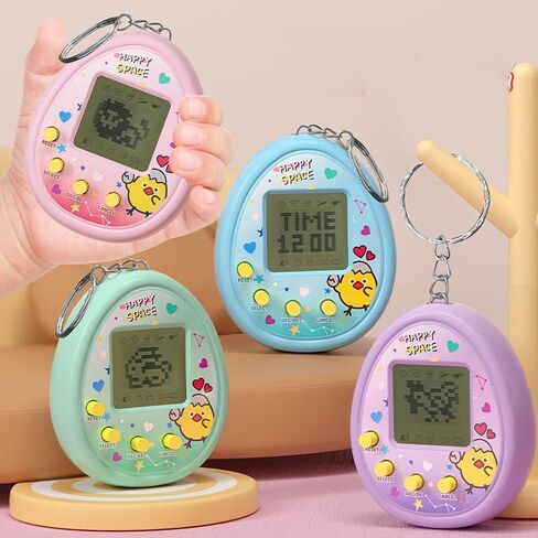 4 Pieces Virtual Electronic Digital Pets Keychains Nostalgic 168 Giga Pets in One Virtual Cyber Digital Nostalgic Handheld Electronic Toys for Kids Funny Play (Transparent Color Version) in Saudi Arabia
