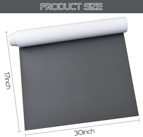 تصحيح إصلاح الجلود ، 30 في × 17 في مجموعة إصلاح جلدية لاصقة ، بقع جلدية للأثاث ، الأريكة ، مقعد السيارة ، مقعد دراجة نارية ، Loveseat (أسود) in Kuwait