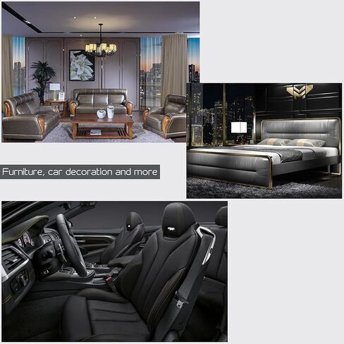 تصحيح إصلاح الجلود ، 30 في × 17 في مجموعة إصلاح جلدية لاصقة ، بقع جلدية للأثاث ، الأريكة ، مقعد السيارة ، مقعد دراجة نارية ، Loveseat (أسود) in Kuwait