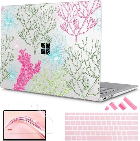 Tuiklol Case for 13.5’’ Microsoft Surface Laptop 5/4/3 Alcantara Palm Rest 2022-2018 Model 1959 1958 1867 Hard Shell Cover,Keyboard Cover+Screen Protector+Dust Plugs,Marine Plants in Saudi Arabia