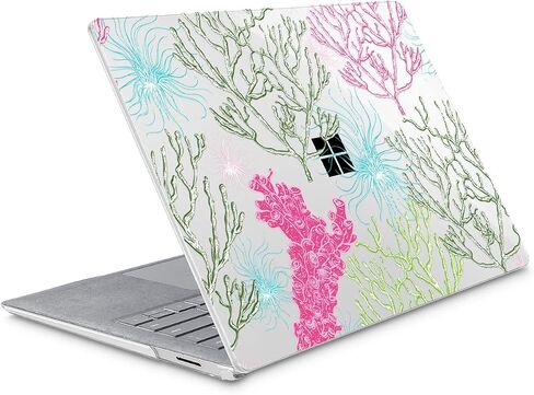 Tuiklol Case for 13.5’’ Microsoft Surface Laptop 5/4/3 Alcantara Palm Rest 2022-2018 Model 1959 1958 1867 Hard Shell Cover,Keyboard Cover+Screen Protector+Dust Plugs,Marine Plants in Saudi Arabia