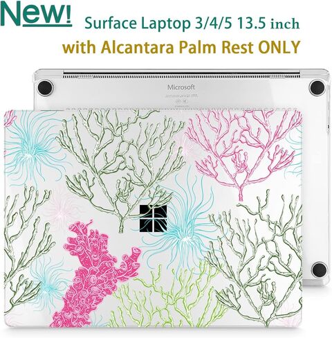 Tuiklol Case for 13.5’’ Microsoft Surface Laptop 5/4/3 Alcantara Palm Rest 2022-2018 Model 1959 1958 1867 Hard Shell Cover,Keyboard Cover+Screen Protector+Dust Plugs,Marine Plants in Saudi Arabia