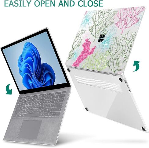 Tuiklol Case for 13.5’’ Microsoft Surface Laptop 5/4/3 Alcantara Palm Rest 2022-2018 Model 1959 1958 1867 Hard Shell Cover,Keyboard Cover+Screen Protector+Dust Plugs,Marine Plants in Saudi Arabia
