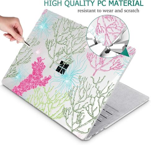 Tuiklol Case for 13.5’’ Microsoft Surface Laptop 5/4/3 Alcantara Palm Rest 2022-2018 Model 1959 1958 1867 Hard Shell Cover,Keyboard Cover+Screen Protector+Dust Plugs,Marine Plants in Saudi Arabia