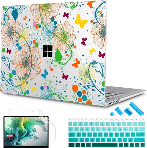 Tuiklol Case for 13.5’’ Microsoft Surface Laptop 5/4/3 Alcantara Palm Rest 2022-2018 Model 1959 1958 1867 Hard Shell Cover,Keyboard Cover+Screen Protector+Dust Plugs,Marine Plants in Saudi Arabia