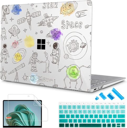 قضية Tuiklol لـ 13.5 '' Microsoft Surface Laptop 5/4/3 Alcantara Palm Rest 2022-2018 Model 1959 1958 1867 غطاء قذيفة صلبة ، غطاء لوحة المفاتيح+شاشة شاشة+مقابس غبار ، نباتات بحرية ، in Kuwait