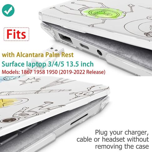 قضية Tuiklol لـ 13.5 '' Microsoft Surface Laptop 5/4/3 Alcantara Palm Rest 2022-2018 Model 1959 1958 1867 غطاء قذيفة صلبة ، غطاء لوحة المفاتيح+شاشة شاشة+مقابس غبار ، نباتات بحرية ، in Kuwait