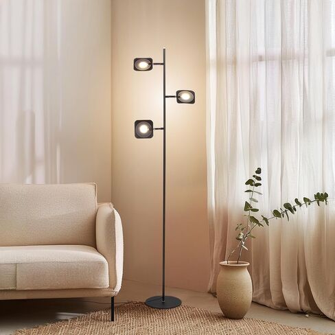 Brightech Tree Floor Lamp for Living Rooms & Offices, Dimmable Standing Lamp for Bedroom Reading, LED Spotlight Floor Lamp, Tall Lamp with Adjustable Panels for Minimal Space Use - Bronze in Kuwait